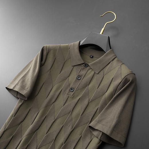 【新款DPF】大依优型毛衣针织翻领短袖背心休闲针织衫毛背心加肥加大上衣男士胖子大码毛衫t恤打底 商品图4