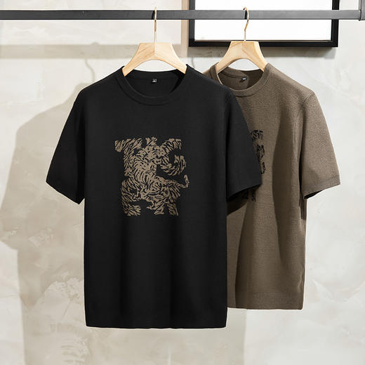 【新款DPF】大依优型毛衣针织短袖背心休闲针织衫毛背心加肥加大上衣男士胖子大码毛衫t恤打底 商品图3