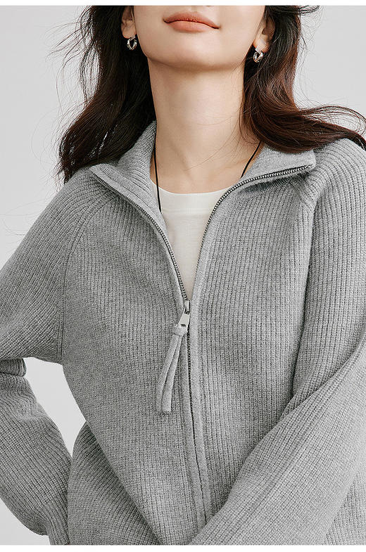 佐姿莎 双拉链休闲风针织开衫  N830 商品图4