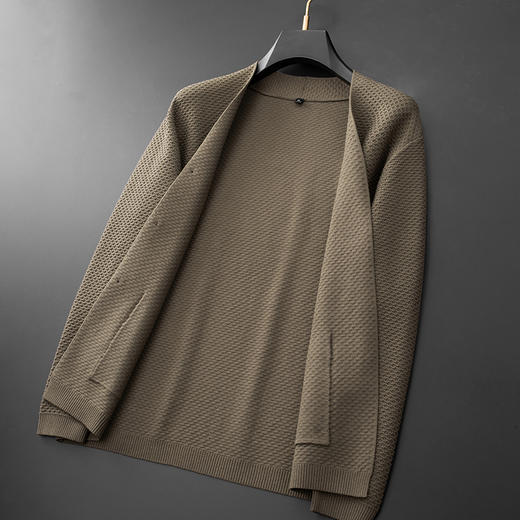 【新款DPF】大依优型大码男装休闲开衫毛衣针织衫夹克外套舒适加肥加大男士上衣 商品图5