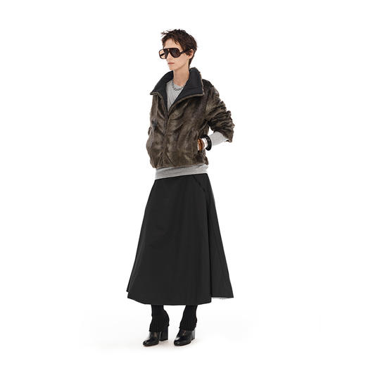 NUTH正反两穿短外套修身显瘦复古黑色保暖厚短外套女（发货时间同步天猫） 商品图4