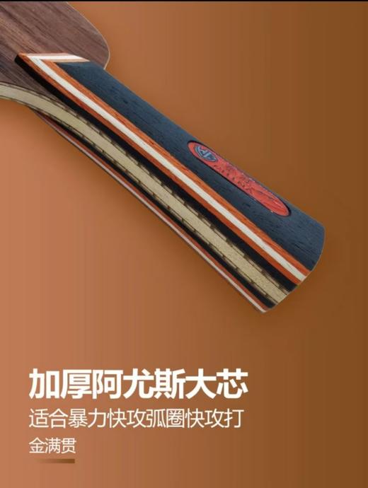 乒乓球拍底板金满贯夺冠之光系列专业级黑檀木炭素7层板 商品图2