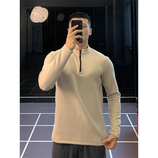 跃牌【跃LEAP-ACTIVE】系列户外速干衣立领半拉链长袖男套头护指运动上衣C42111 商品图2
