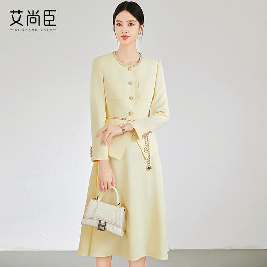 艾尚臣浪漫分子财阀千金小香风时髦套装早秋韩系紫色两件套西服裙 商品图9