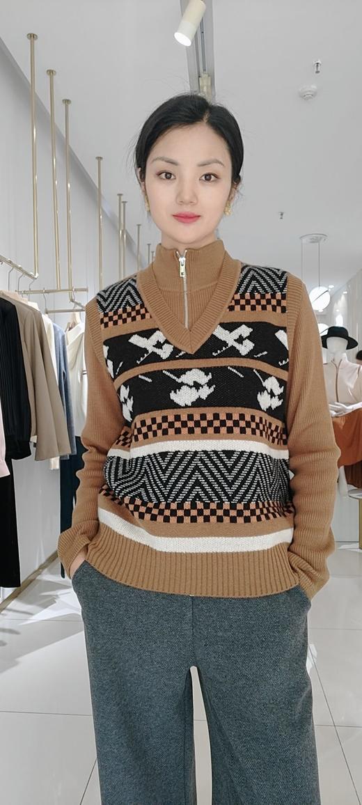 487761秋冬款 全毛印花背心马甲 商品图5