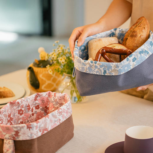 繁花系列面包筐布艺零食收纳筐杂物篮子 商品图3