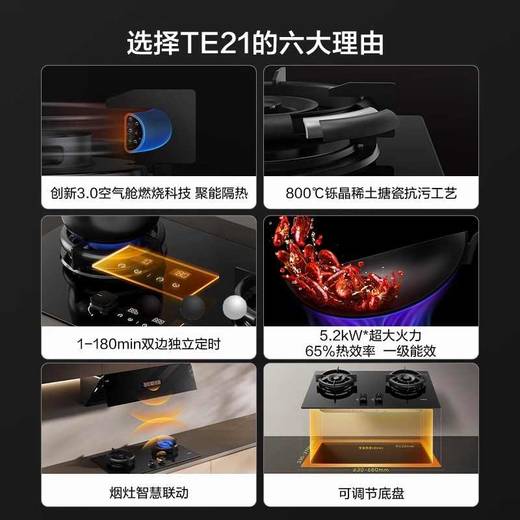 方太 01-TE21燃气灶煤气灶空气舱定时灶天然气家用双灶台 商品图1
