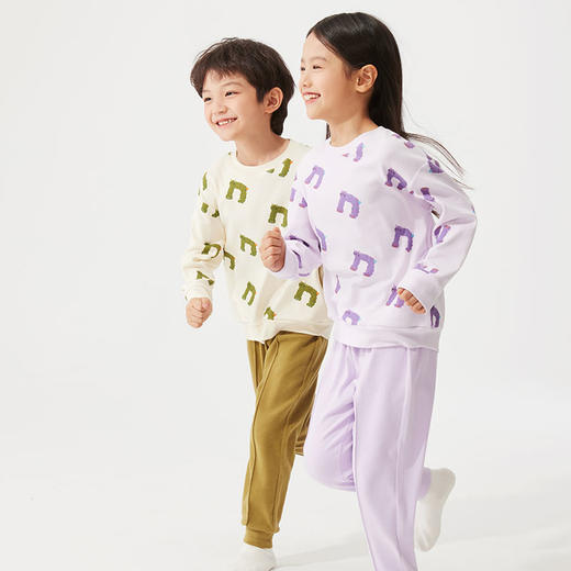【代发】小番薯儿童家居服套装秋冬季加厚大童女男童睡衣 商品图3
