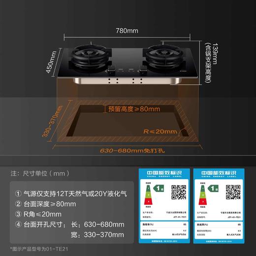 方太 01-TE21燃气灶煤气灶空气舱定时灶天然气家用双灶台 商品图3