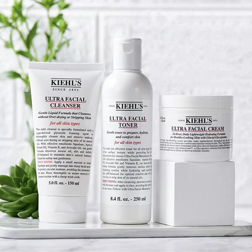 【可溯源】Kiehl's/科颜氏 高保湿三件套套盒（洁面啫喱150ml+精华水250ml+高保湿面霜125ml） 播 商品图1