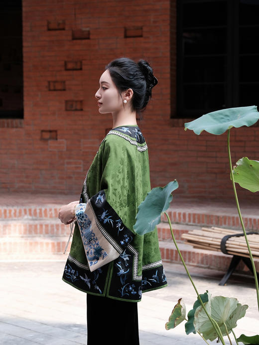 盛唐牡丹|高货-香云纱三蓝绣对襟外套 商品图5