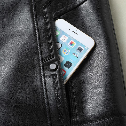 【新款DLC】大依优型大码翻领pu皮夹克皮毛一体加绒外套加肥加大肥佬休闲上衣男士胖子潮流 商品图6