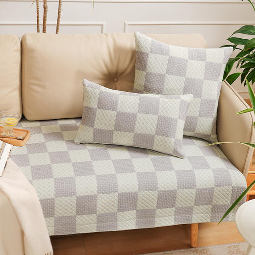 经典格纹系列沙发巾靠包靠包棉四季通用高端轻奢防滑高级感高档靠包定制 商品图2