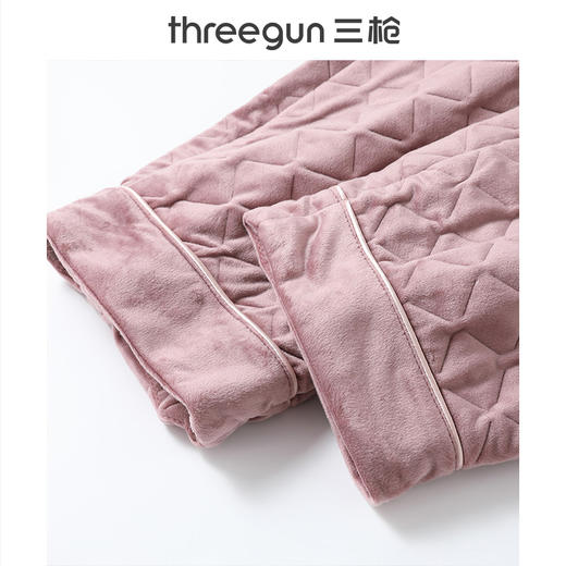 Threegun三枪 【婴儿绒】绗棉翻领开襟女家居套-82018D011 商品图10
