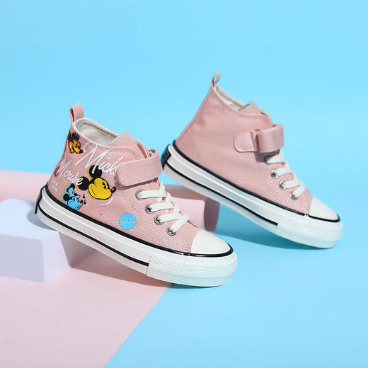 迪士尼儿童布鞋男童小白鞋女童鞋运动帆布鞋2024新款透气板鞋M2218687 商品图0