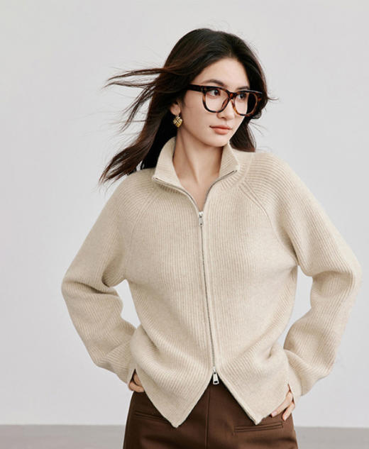 佐姿莎 双拉链休闲风针织开衫  N830 商品图5