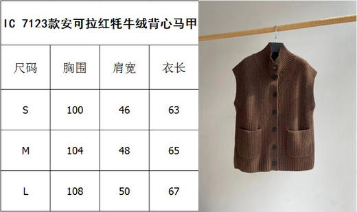 1012-2排他性独家圆正 安可拉红 牦牛绒 背心马甲 我穿L宽松 商品图2