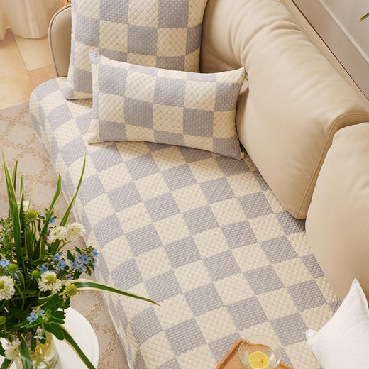 经典格纹系列沙发巾靠包靠包棉四季通用高端轻奢防滑高级感高档靠包定制 商品图1