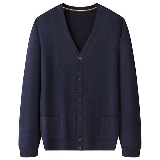 【100%羊毛】【新款DWP】大依优型大码V领针织开衫外套休闲针织衫加肥加大上衣男士胖子大码毛衫 商品图1