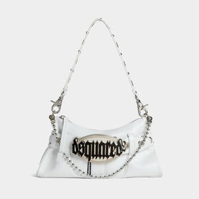 【一】DSQUARED2 女士带珐琅金属徽标扣哥特式皮革提挎包 白色 SDW0064 01500001 1062