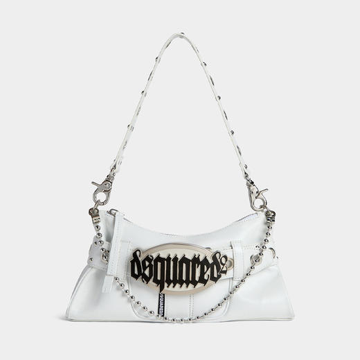 【一】DSQUARED2 女士带珐琅金属徽标扣哥特式皮革提挎包 白色 SDW0064 01500001 1062 商品图0