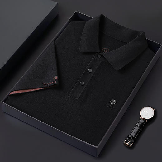 【新款DWP】大依优型大码翻领短袖T恤毛衫针织衫加肥加大毛衣大号胖子宽松毛衫男装上衣打底 商品图3