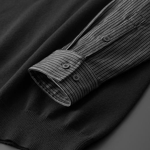 【假两件】【新款DPF】大依优型大码假两件长袖T恤圆领毛衫卫衣男装加肥加大体恤大号上衣胖子 商品图3