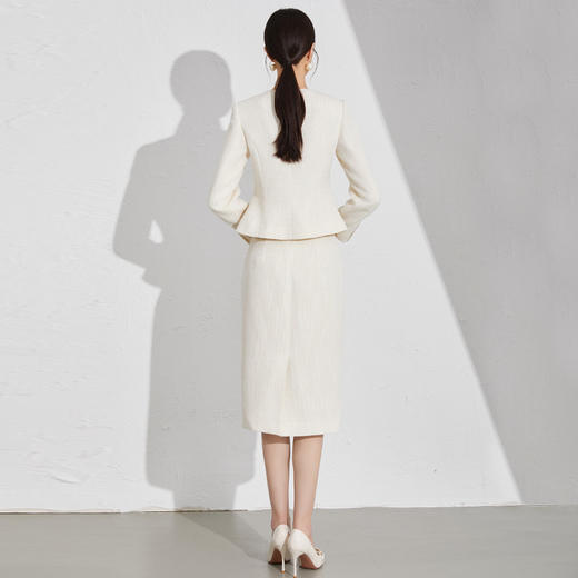 IWY/米色小香风套装洋气减龄秋冬季新款女装收腰显瘦职场两件套裙1024CS015 商品图9
