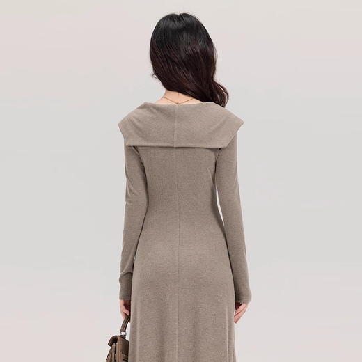 囡语·“法式”披肩长裙 慵懒软糯 长袖针织 设计感收腰 A字修身连衣裙 商品图7