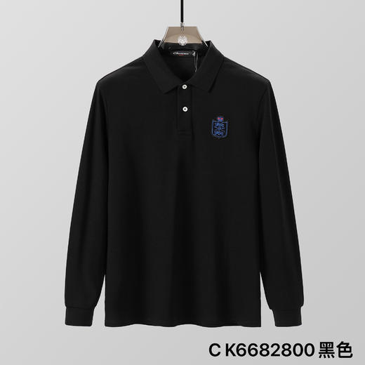 长袖POLO衫秋冬棉质翻领纯色休闲男士上衣   XLM-CK6682800 商品图0