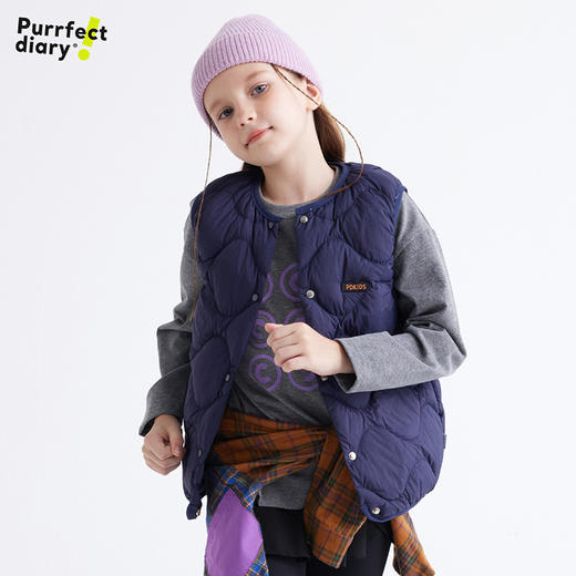 【黑科技三防面料 防水防油防污】绣标纯色羽绒马甲PDMJ2402 商品图3