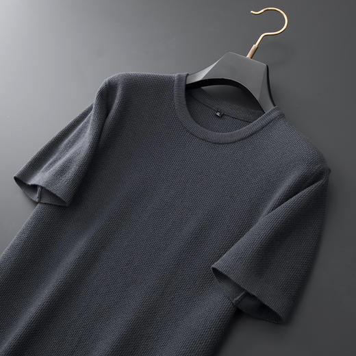 【羊毛】【新款DPF】大依优型毛衣针织短袖背心休闲针织衫毛背心加肥加大上衣男士胖子大码毛衫t恤打底 商品图3