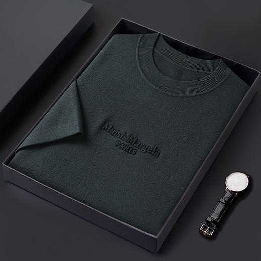 【新款DWP】大依优型大码圆领短袖T恤毛衫针织衫加肥加大毛衣大号胖子宽松毛衫男装上衣打底 商品图3