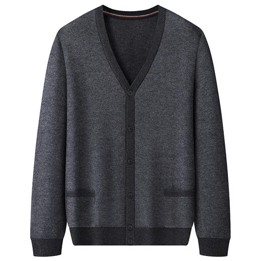 【100%羊毛】【新款DWP】大依优型大码V领针织开衫外套休闲针织衫加肥加大上衣男士胖子大码毛衫 商品图2