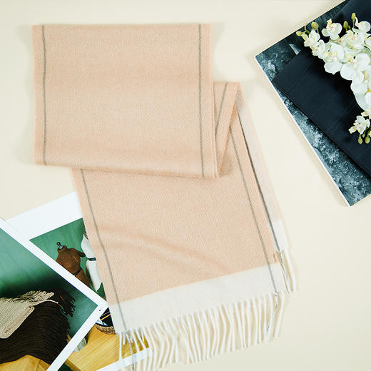 鑫缘 双面色织羊绒围巾 GD0030 商品图9