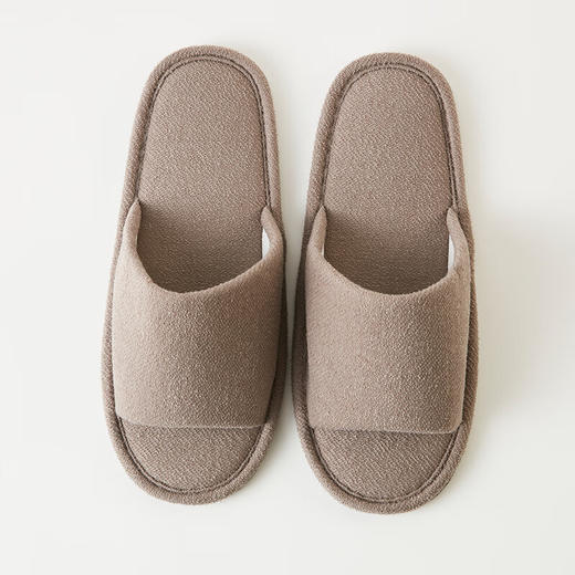 毛圈布拖鞋 淡摩卡/深蓝 M/L 商品图1