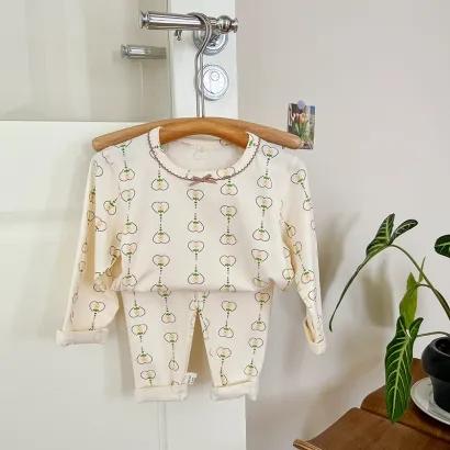 哈萌熊童装儿童秋季新款长绒棉莱卡家居服套装男童秋款睡衣女童秋装空调服中大童衣服（卡码往大拍） 商品图5