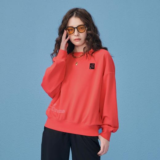 1F【Champion】冠军卫衣美式潮流红色爱心贴标罗纹圆领上衣 商品图0