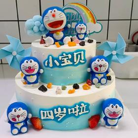 【快快长大💕哆啦A梦双层创意卡通蛋糕】