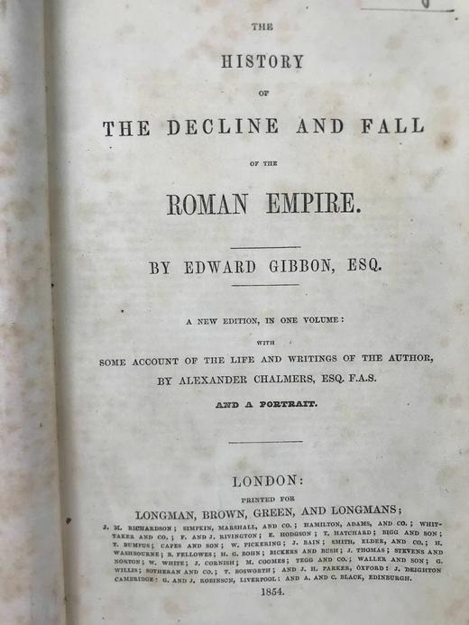 1854年 爱德华·吉本《罗马帝国衰亡史》 1幅肖像插图 真皮精装大32开 商品图5