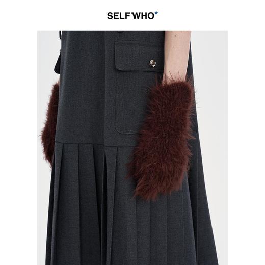 SELFWHO红色毛茸茸保暖加厚五指手套女2024秋冬新款防寒分指手套 商品图1