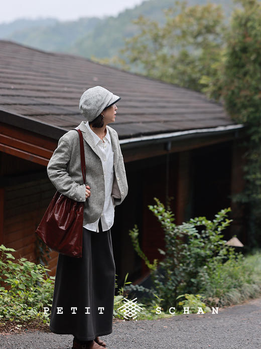 PETIT SCHAN小闪 #071 Hathaway 海瑟薇 日本进口粗花呢复古堆堆报童帽 商品图8