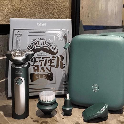 素士SOOCAS男士剃须刀电动刮胡须刀三刀头全身水洗S5雅痞理容礼盒 商品图5