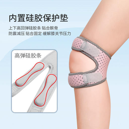 升级半月板运动髌骨带防滑硅胶运动护膝可调节带稳定减震髌骨护具 商品图1