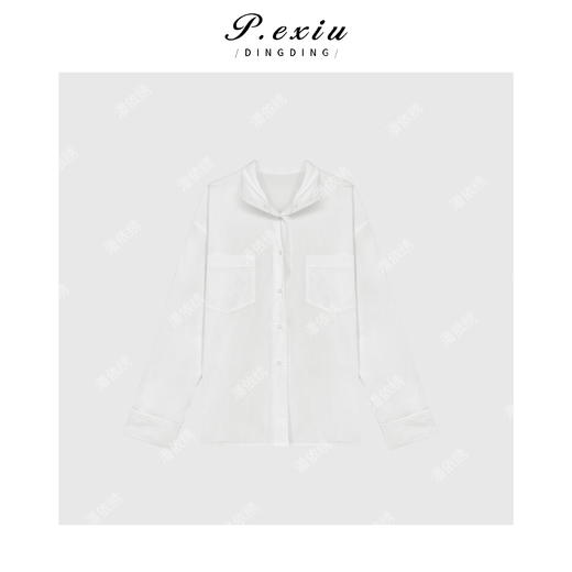 04-3潘依绣丁丁宠粉PanYiXiu/潘依绣小众设计通勤高级感系带长袖衬衫 W-62395 商品图1