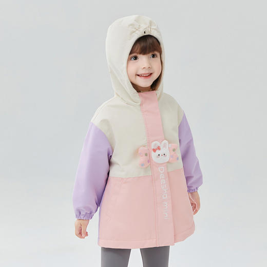笛莎Deesha童装女童2024冬季新款撞色冲锋衣外套 商品图1