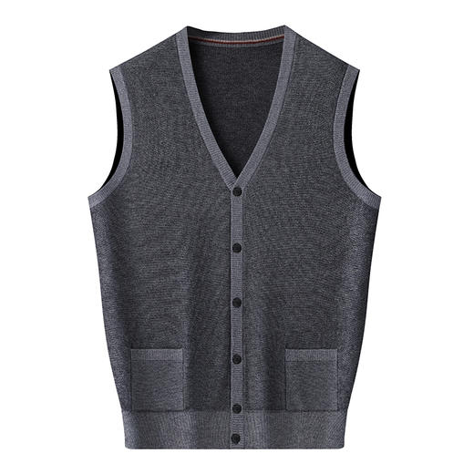 【100%羊毛】【新款DWP】大依优型大码V领针织开衫马甲背心休闲针织衫毛背心加肥加大上衣男士胖子大码毛衫t恤打底 商品图1