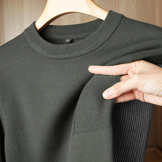 【假两件】【新款DPF】大依优型大码假两件长袖T恤圆领毛衫卫衣男装加肥加大体恤大号上衣胖子 商品图5