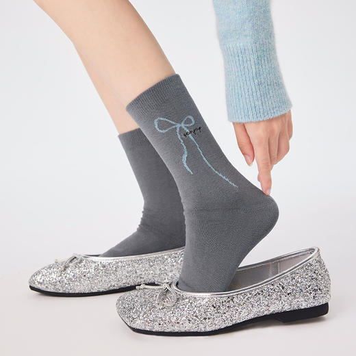 【代发】上森派系袜子 蝴蝶结提花 慵懒猫咪 中筒袜 （下单后不接受退款，请谨慎下单） 商品图13