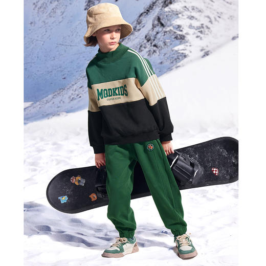 【秒】【特】【MQD】男童休闲裤冬季加绒加厚针织裤时尚小图标收脚裤 商品图2